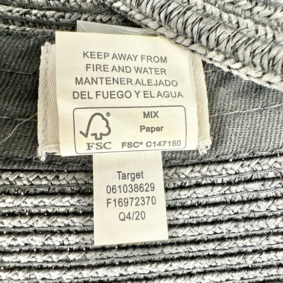 A New Day Womens Wide Brim Roll-Up Visor Hat Black Paper Polyester - Picture 6 of 8